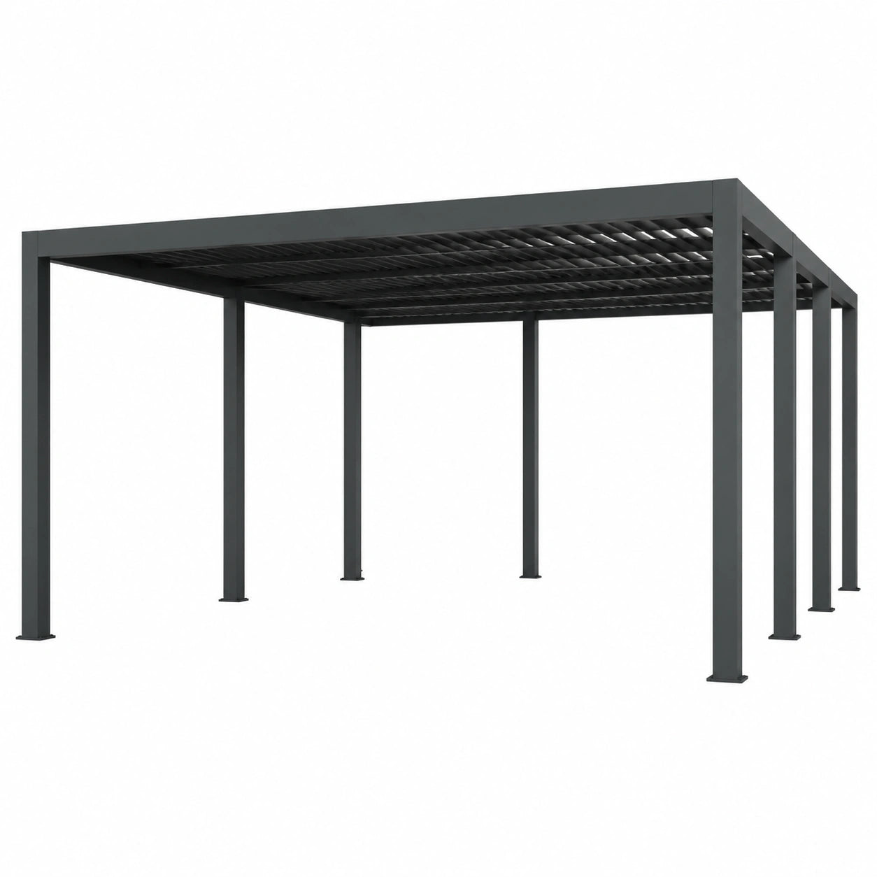 Pensilina Auto in Alluminio CARLTON 570x550 cm per 2 veicoli - 31,35 m² - Antracite