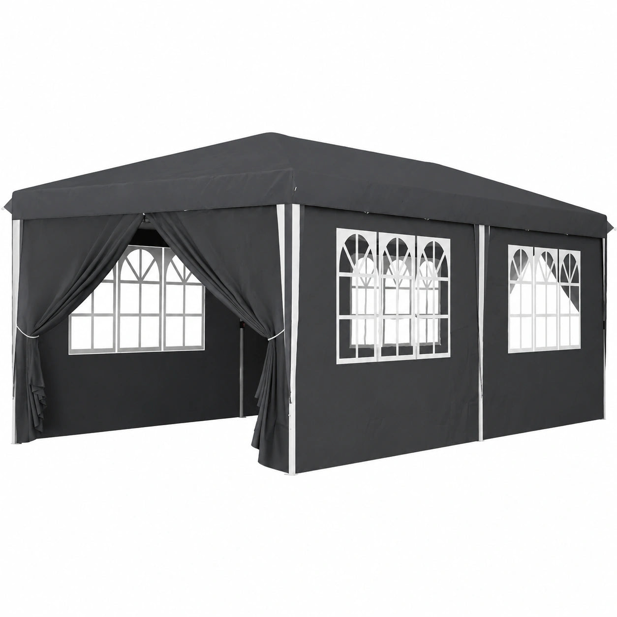 Gazebo a Montaggio Rapido 3x6m con Pareti Rimovibili e Impermeabili, Regolabile in Altezza, Struttura in Metallo Resistente, Ideale per Giardino ed Eventi