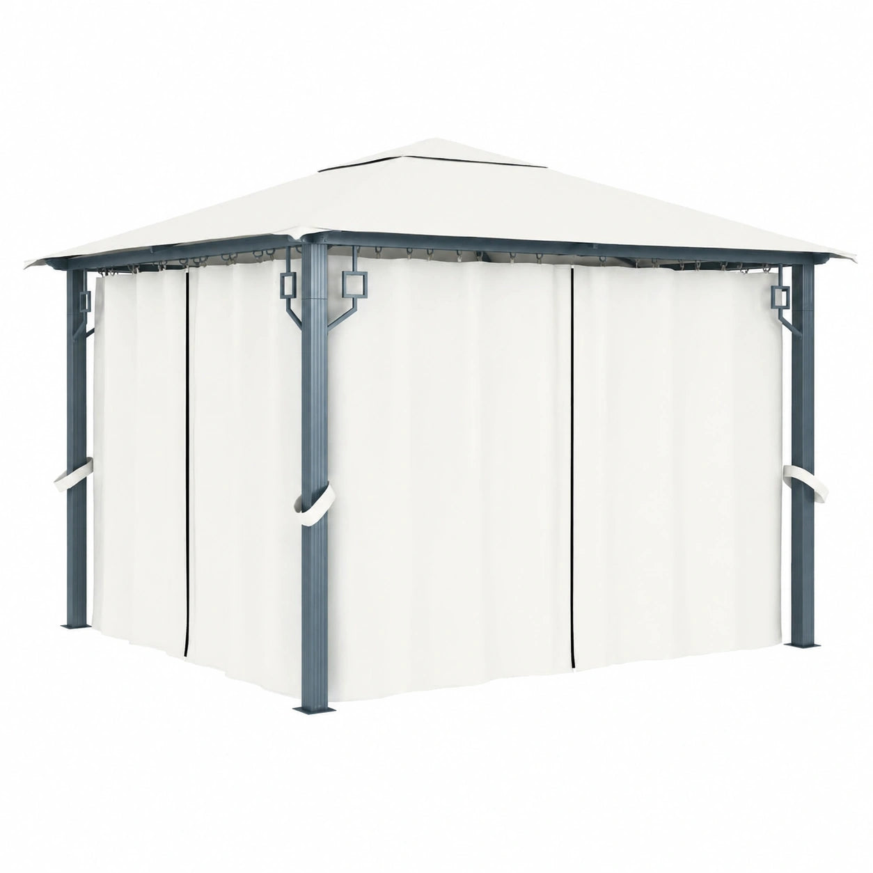 Gazebo in alluminio con tende antivento e tetto UV, 3x3 m per esterni