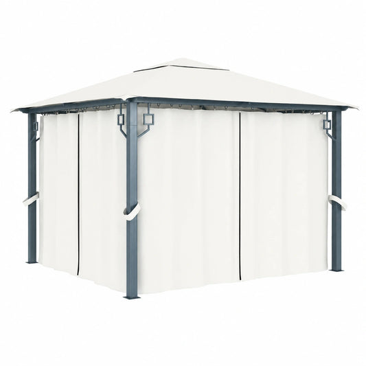 Gazebo in alluminio con tende antivento e tetto UV, 3x3 m per esterni