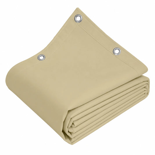Telo Impermeabile in PVC con Occhielli in Alluminio, Rinforzato per Uso Esterno, 650gr/mq, 2,5x6m, Made in Italy (Avorio Scuro)
