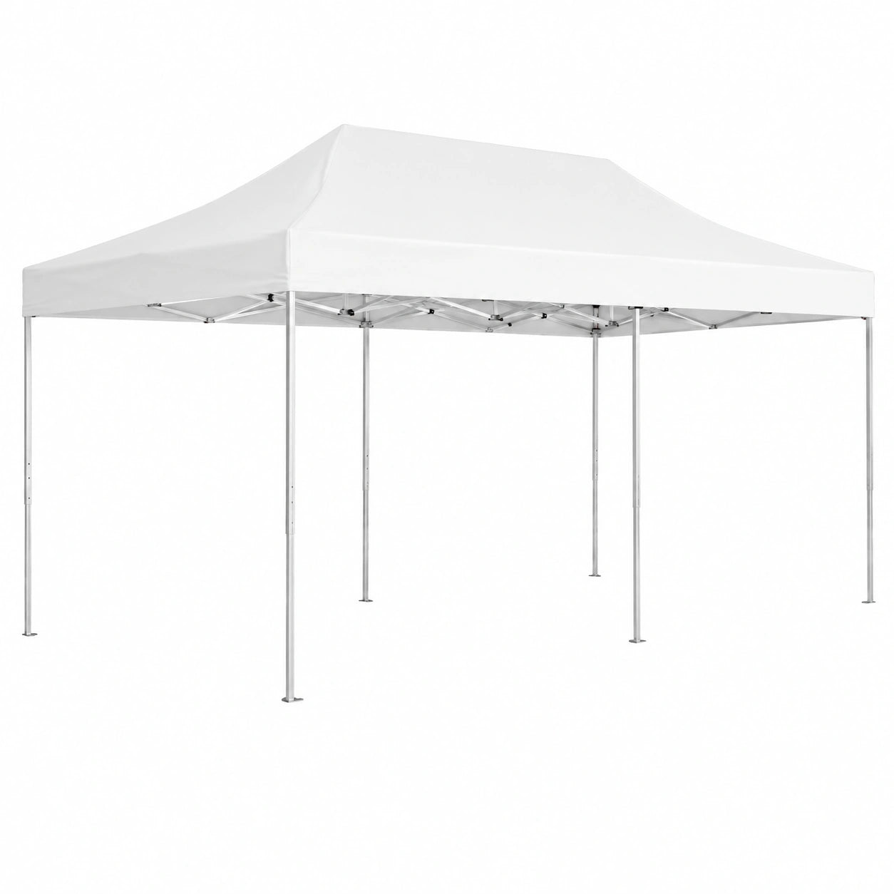 Gazebo Pieghevole in Alluminio 6x3 m per Feste e Barbecue, Bianco