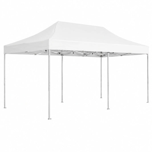 Gazebo Pieghevole in Alluminio 6x3 m per Feste e Barbecue, Bianco