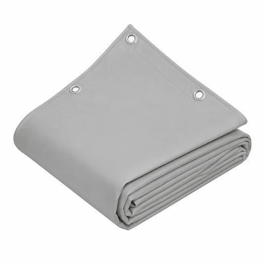 Telone Impermeabile in PVC 650gr con Occhielli in Alluminio, Rinforzato per Uso Esterno, Grigio 3x6m