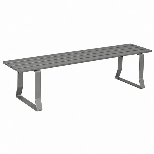 Panchina da Giardino in Acciaio Zincato Grigio 150cm