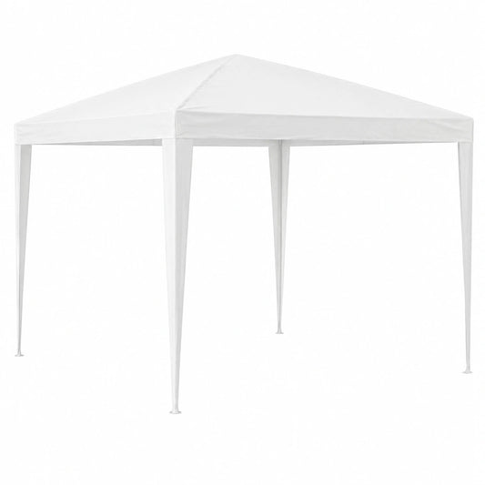 Pergola da Giardino Quadrata in PE Impermeabile per Eventi, 3x3x2,5 m, Bianco