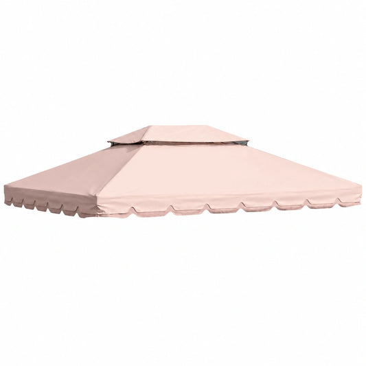 Copertura PVC per Gazebo 3x4m, Impermeabile con Zanzariera e Ventilazione Integrate, Beige, per Giardino e Patio