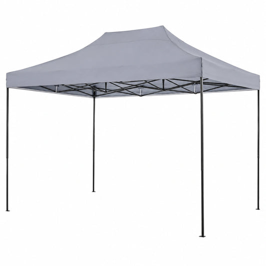 Tenda a Rapida Apertura 3x4,5m Impermeabile - Grigio Metallizzato