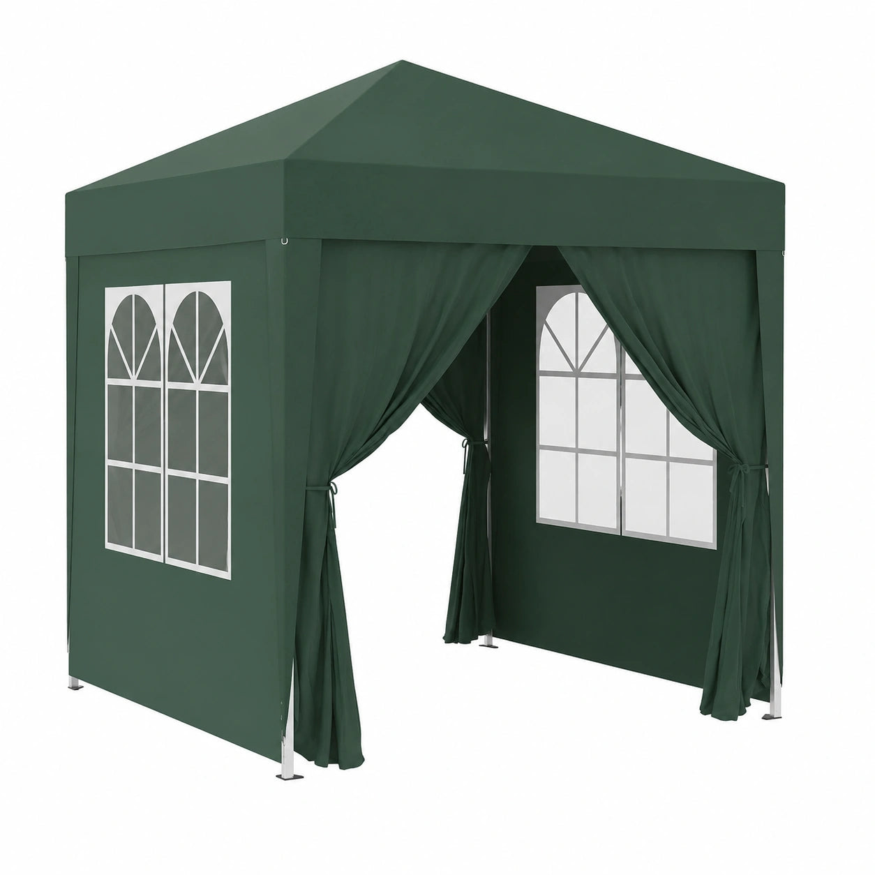 Gazebo Pieghevole 2x2 m Impermeabile con Pareti Rimovibili e Borsa, Verde