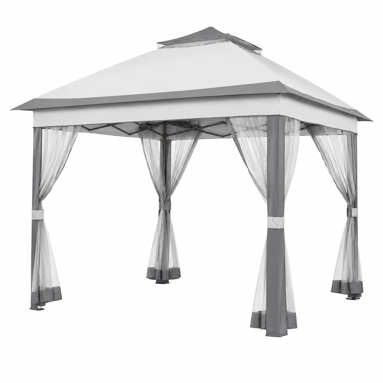 Gazebo da Giardino Pieghevole 3x3m Impermeabile in Ferro con Sacchi di Sabbia e Borsa per Trasporto
