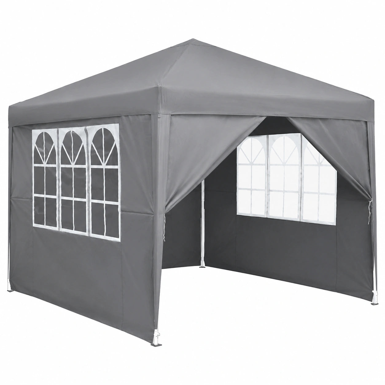 Gazebo Pieghevole 2,5x2,5m Impermeabile con Pannelli e Finestre