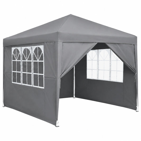 Gazebo Pieghevole 2,5x2,5m Impermeabile con Pannelli e Finestre