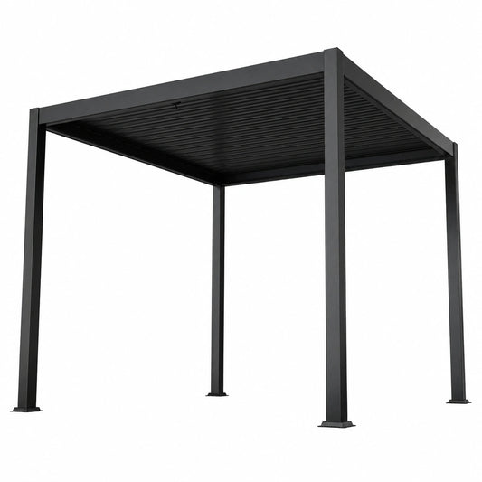 Gazebo da Giardino 3x3m Blumfeldt, Resistente e Regolabile, Telaio in Alluminio, Protezione UV, Nero