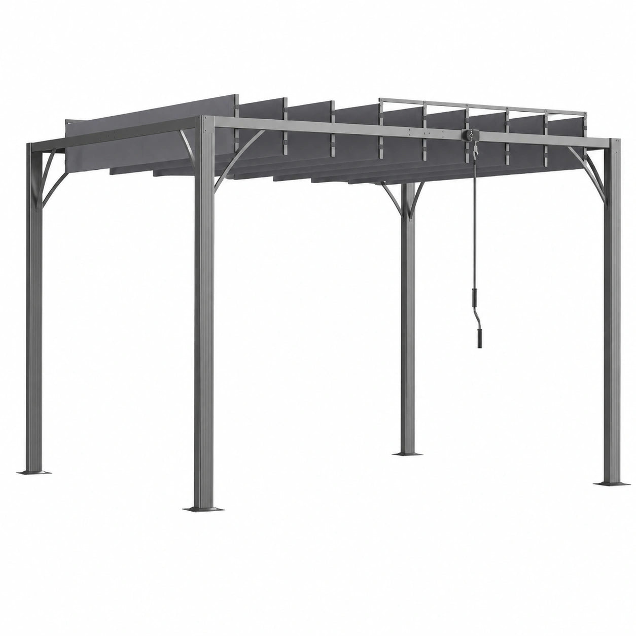 Outsunny Pergola Moderna 3x3m in Alluminio con Lamelle Regolabili Protezione UV