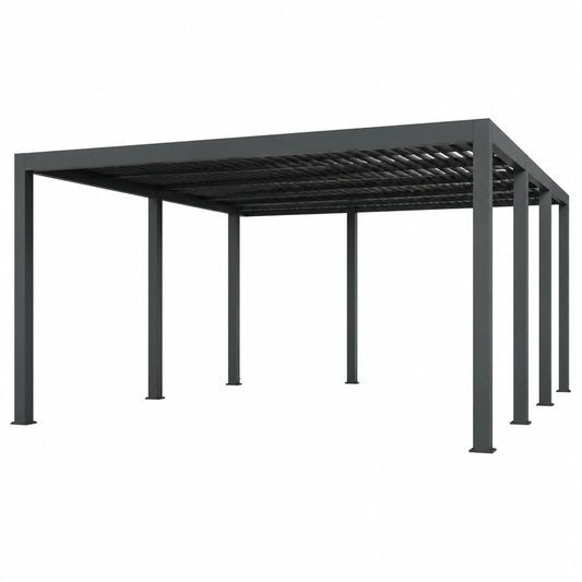 Pensilina Auto in Alluminio CARLTON 570x550 cm per 2 veicoli - 31,35 m² - Antracite