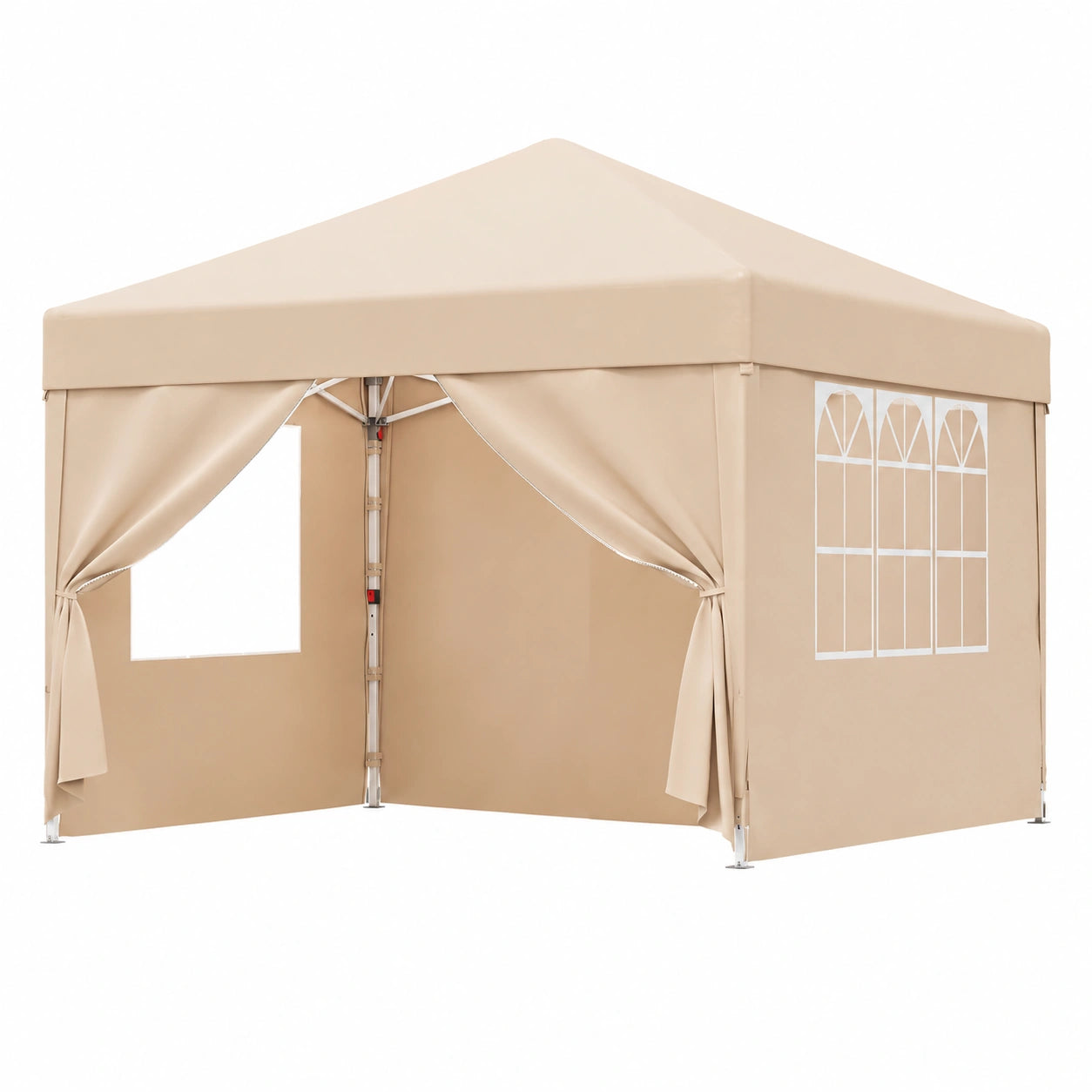 Gazebo Pop-Up 3x3 Resistente all'Acqua con UPF50+, Altezza Regolabile, Pareti Rimovibili, per Giardino e Eventi, Beige
