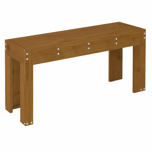 Panca da Giardino in Legno di Pino Massello Miele 110x38x45 cm per Esterni