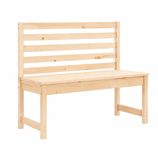 Panca da giardino in pino massello 109 cm con schienale, resistente alle intemperie per terrazza e balcone