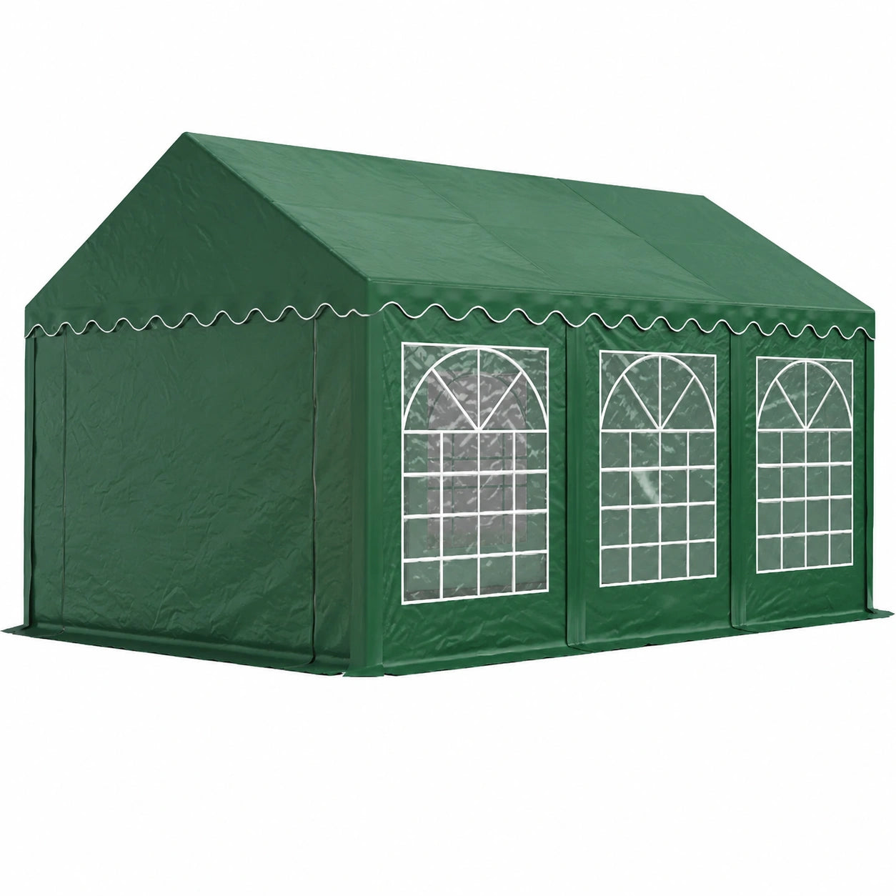 Gazebo da Giardino 3x6m in PVC Verde Impermeabile al 100% per Feste