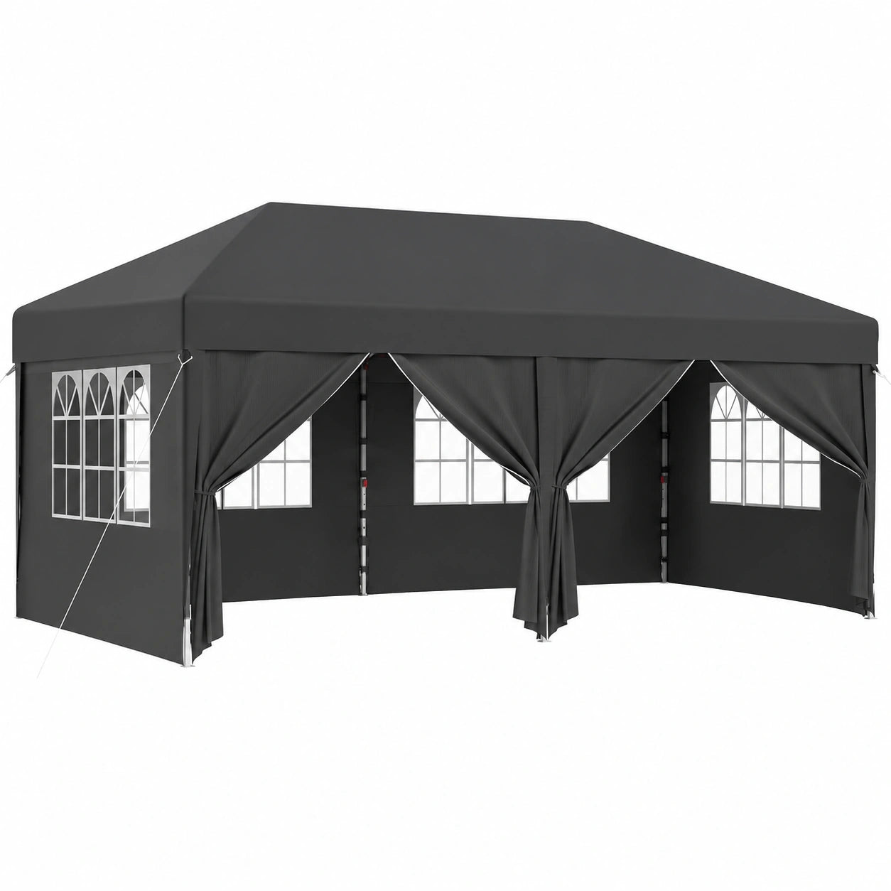 JUMMICO Gazebo 3x6 Richiudibile Facile da Montare, Altezza Regolabile, Resistente al Vento e Impermeabile, Protezione UV 50+, Ideale per Giardino e Eventi, Grigio