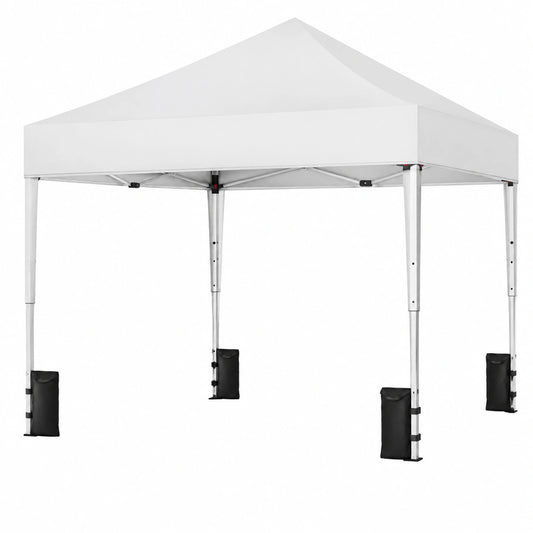 Gazebo Pieghevole 3x3m Resistente all'Acqua con Protezione UV 50+ e Borsa - Bianco