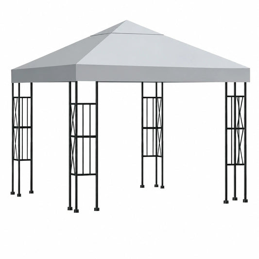 Copertura Resistente per Gazebo 3x3m, Anti-UV e Impermeabile, Fissaggio Sicuro con Velcro, Adatta per Giardino e Campeggio, Colore Grigio